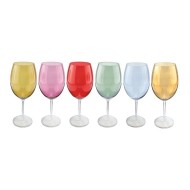 Jogo 6 Tacas 580ml Colorido 23,5cm Gastro Em Cristal Ecológico